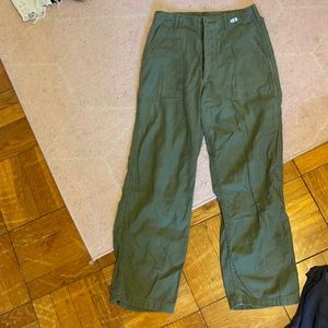 High waisted army green trousers
